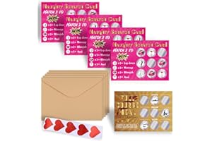 POPMANKO 5Pcs Naughty Scratch Cards for Him, Valentines Day Scratch Card, Funny Prank Rude Scratch Card Gifts for Boyfriend Husband Christmas Birthday Anniversary Wedding Date Night (Rose Red)