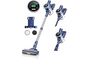 BuTure Aspiradora Sin Cable, 33KPA/400W Aspiradora Escoba Sin Cable de Pantalla Táctil Extragrande, Cepillo Anti-enredos, 55 Mins, Ajuste Automático de Succión, Aspirador Sin Cable Alfombra/Suelo