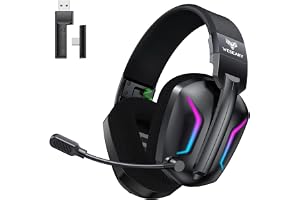 Produktabbildung: WESEARY Gaming Headset Wireless mit Mikrofon für PS5 PS4 PC Switch Handy | 2,4 GHz (USB & Typ-C) & Bluetooth, 