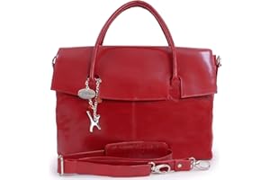 Catwalk Collection Handbags - Grand Sac Ordinateur 17 Pouces - Mallette/Tote Bag Femme Cuir - A4 Sac de Travail Avec Bandoulière - Helena