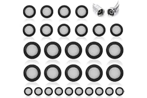 TIANLIN 30 Stück Siebdichtung, 1/2 3/4 1 Zoll Flachdichtung mit Edelstahl-Sieb, Silikon Dichtungsringe Set für Wasserhahn, Duschschlauch, Schlauchanschlüsse