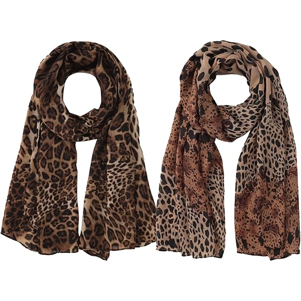 Bufanda De Gasa Con Estampado De Leopardo – 160x50 Cm, Suave, Ligera, Para Todas Las Estaciones
