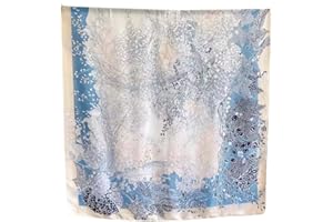 WEIGEER Silk Scarf Women Orange Shawl Stain Neckerchief Head Wrap Thin Beach Scarf Vintage Bridal Shawl Chiffon Muslim Colorful Cloth Christmas L189/W90