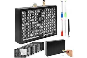 INYEEXUP Spardose mit Zähler, Sparbox mit Zahlen Ankreuzen, Sparschwein aus Holz mit Zähler, Wiederverwendbar Goalsaver Box, Keine Montage Sparbox 10000 Euro €500 €1000 €2000 €3000 €5000 (8 Stück)