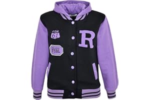 A2Z4KIDS A2Z 4 Kids Enfants Filles Garçons R Fashion Fox Baseball Encapuchonné Veste Varsity Sweat À Capuche Âge 2 3 4 5 6 7 8 9 10 11 12 Ans
