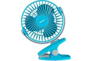 Bajaj Pygmy Mini Fan 110MM | USB Charging | Multi-Clip Function | Rechargeable | 4-Hr Back-up | Silent Operation | Longer Battery Life | Energy Efficient | Portable 【Blue】
