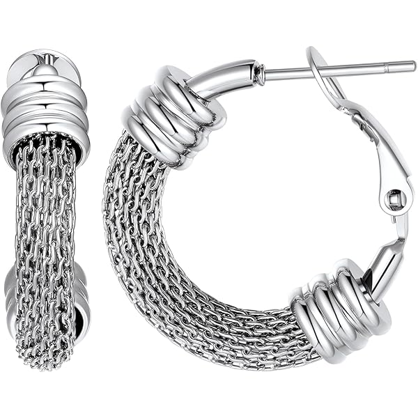 PROSTEEL Dames Creoolse oorbellen roestvrij staal/verguld/kleur zwart gedraaide ring 30/40/60/80 mm voor doorboord oor dames hoepel oorbellen, rvs