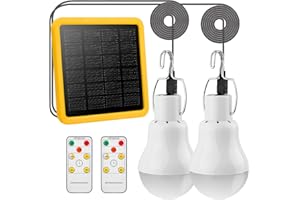 BEINHOME Lampade Solari Con Telecomando 2PCS e Cavo da 3,5 m*2 - Ricaricabili 130 Lumen per Esterni e Interni - Lanterne Con Luci LED per Giardino, Pollaio, Emergenza, Campeggio, Viaggi