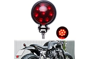JMTBNO LED Feu Arrière Moto Feux Stop Frein Arrière Lampe Ronde Rétro pour Custom Cafe Racer Scrambler Chopper Bobber Cruiser 883