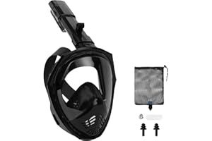 AOOSA Snorkel Mask Full Face, 180° Panoramic View Snorkeling Mask Adult with Detachable Camera Mount, Anti-fog & Anti-leak Snorkel Mask