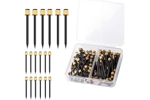 SAVITA 50 Pezzi Chiodi Quadri Chiodi Quadri Muro Chiodi Quadri Pesanti Chiodi Quadri Cartongesso con Scatola di Plastica e Testa in Ottone i Chiodi Possono Contenere Fino a 5-30 Libbre (2 Dimensioni)