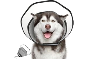 VavoPaw Collari Protettivi e Coni per Cani, Collare di Recupero per Cani Regolabile Morbido per Animali, Collare Elisabettiano Traspirante per Cani Dopo Interventi Chirurgici, XXL, Grigio+Tasparente