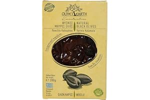 Olive's Earth Griechische Schwarze Kalamata-Oliven – 4 x 200 g (Gesamt 800 g) | Naturprodukt aus Griechenland | Ohne Konservierungsstoffe | Vegan & Vegetarisch