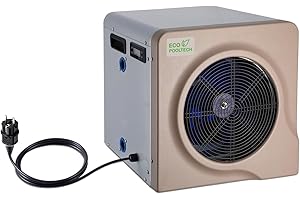 ECOPOOLTECH Pompe à Chaleur Piscine Hors Sol - jusqu'à 40 000 l, Max5,4 KW Chauffage Piscine, Marron