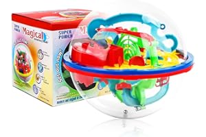 RUNEAY 3D Kugellabyrinth 12cm, 3D Labyrinth Balls mit 100 Etappen Kugelspiel, 3D Intellektball Magic Maze Kugel Labyrinth Puzzle Ball für Geburtstag Weihnachten, Spielzeug ab 4 5 6 7 8 Jahr