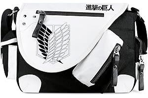 Roffatide Anime Sac Messager en Toile Sac D'école à Bandoulière Imprimé à Rabat en Cuir Synthétique