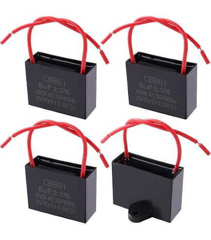 Condensatore Per Ventilatore CBB61 10uF 450V: Ricambio Per Motori A Soffitto, Pompa, Cappa, Con 2 Fili, 48x28x39mm - 4