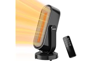 QGKPL Stufetta Elettrica Basso Consumo, Termoventilatore silenzioso da 1500 W, Modalità ECO automatica, termostato 4 modalità, timer 12 ore, protezione da surriscaldamento e ibaltamento,Casa