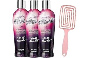 DCF SUCCESS Incredibly Black Ultra Powerful 10X Double Dark Bronzing Lotion with Vitamin A & E, Enriched with Shea Butter & Coconut Oil - 250ml, Pack of 3 with Detangling Hair Brush for Healthy Hair