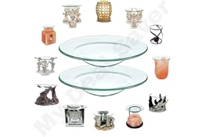 Mydealsaver Set of 2 Oil Burner Replacement Glass Dish for Electric Wax Melt Warmer, Fragrance Lamp, Tart Warmer, Aromatherapy