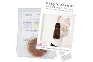 Easyblinds easyblackout Blackout Blind, Any Shape/Size Up To 100 x 135cm, WHITE (others available), Self-Adhesive Attachments, Patented Design For Full Blackout, Easy To Use, Temporary Or Permanent