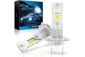 Sycreek Lampadine H7 LED,22000LM 6500K Bianco Freddo 12V Led H7 Lampade Faro per Auto e Moto 600% Luminosità 1:1 Mini Plug-n-Play