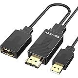 HDMI to DisplayPort Adapter Converter 4K 60Hz, Active HDMI 1.4 to DP 1.2 Female Adaptor with Audio,PC to Monitor,HDMI in Disp