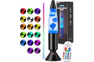 PHEJIE Lámpara de Lav Líquida RGB de 14 Pulgadas con Control Remoto - Luz Ambiental de Cambio de Color Automática para Dormitorio Infantil, Residencia Estudiantil