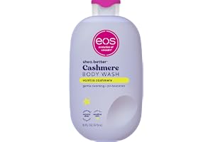 eos Shea Better Cashmere Vanilj, fuktgivande och närande kroppstvätt med pH-balanserad krämgelformel fri från parabener och ftalater, känslig hud, 400 ml