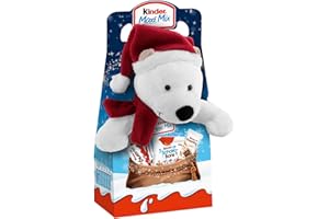 KYWIË Ferrero Maxi Mix Kids Boże Narodzenie, opakowanie na prezent z pluszową figurką i asortymentem czekolady, 1 x 133 g ("Enno niedźwiedź polarny")