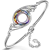 Kate Lynn, The Nirvana of Phoenix Bracelet/Bangle, Crystals from Austria, Metal Rhodium Original Design Symbolizing Luck and 