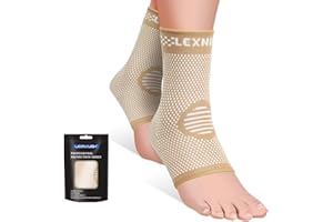 LEXNIUSH Lot de 2 supports de cheville pour entorse de la cheville, soulagement de la fasciite plantaire, soutien de la tendinite d'Achille, support de cheville pour homme et femme, chaussettes de compression