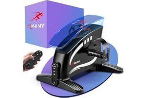 MOSUNY Pedalier D'Appartement Nouv. Mini Velo D'Appartement, Pedalier Bureau Extra-Silencieux avec Écran LCD et 15 Vitesses, Pédales d'exercice Électriques pour Personnes âgées, Mini Bike