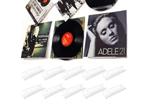BiJun Vinyl-Wandhalterung, 10 Stück, Schallplattenregale, Acryl-Vinyl-Schallplattenhalter, Wand-Display, 17,8 cm (7 Zoll), Schallplatten-Aufbewahrungsset für Vinylalbum, Display im Büro, Zuhause