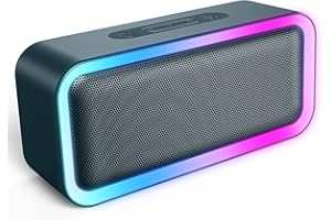 MEGUO Loud Bluetooth Speaker Portable Speakers Wireless Bluetooth with 20W Powerful Sound, RGB Lights, TWS Pairing, Bluetooth 5.3 IPX5 Waterproof Shower Outdoor Speaker for Garden Party BBQ Travel (Green)