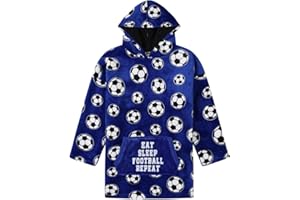 ThePyjamaFactory Sudadera con capucha para niños con forro polar de lujo con forro polar de gran tamaño, color azul, azul, One Size