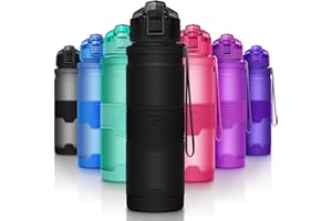ZOUNICH Botella Agua Deporte Botellas Agua Niños sin BPA, Reutilizable Tritan Plástico Ecologica con Filtro, 400ml/500ml700ml/1l, Cantimploras para Gimnasio, Bicicleta, Colegio, Oficina, Viajes