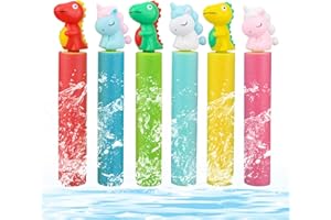 ONIKIZ 6er Wasserpistole Kinder, 32ft Schaum Wasserspritzpistole Super Wasser Soaker Wassergewehr Spritzpistolen Wasserspielzeug für Schwimmbad, Strand, Garten, Spiel im Freien