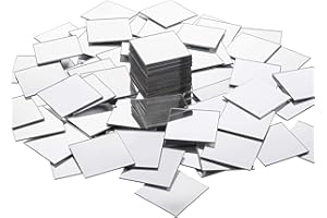 XTHROTSENK 100 Pcs Mini Size Square Mirror 1 inch Adhesive Small Square Mirror Tile Acrylic Mini Craft Mirrors Tiles Mini Decorative Mirrors Mosaic Tiles for Crafts Making Home Decor