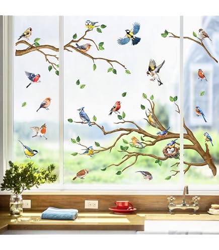 Pellicola Finestre Nevoluxer Motivo Floreale - Adesivo Decorativo Riutilizzabile 85x60cm Soffioni E Farfalle