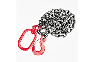 HZ HEBEN-ZURREN Forstkette Rückekette Chokerkette 8mm 4000daN Forsthaken Aufhängering Gütekl.:8 schwarz Kette nach EN818-2 hochfest und geprüft (2m FK5)