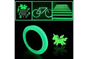 DEEDPF 1 sztuka taśmy świetlnej i 1 sztuka naklejki na przełącznik świetlny, samoprzylepna taśma fluorescencyjna, taśma świetlna, taśma znakująca, zdejmowana wodoodporna taśma ostrzegawcza 10 mm * 10 m.