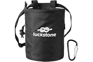 Mecmbj magnesite in polvere, porta magnesite, Borsa da bouldering in magnesio con cintura in vita regolabile e moschettone, borsa per magnesite con coulisse ripstop per arrampicata su roccia