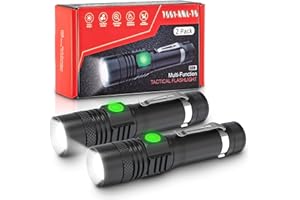 AOMEES Mini latarka USB do ponownego ładowania, latarka taktyczna, 4 tryby pracy, wysoki/niski, błyskowy, SOS, do użytku wewnątrz i na zewnątrz