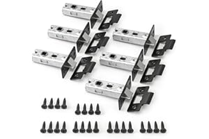 Bwintech 6 Pcs 65mm Steel Black Tubular Latch, Premium Mortice Latch, for Use with Sprung Lever Door Handle