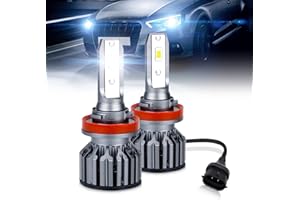OPL5 H8 H9 H11 LED Headlight Bulbs Extremely Bright 6500K Xenon White 10000LM 60W 1:1 Mini Size H11 LED Car Headlight Conversion Kit H11 Fog Lights Halogen Replacement, Plug and Play (2PCS)