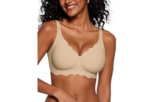 Vertvie Bezszwowe biustonosze dla kobiet, bez fiszbin, bez fiszbin, biustonosz push-up, wsparcie, pełne pokrycie, komfortowy biustonosz sportowy na co dzień