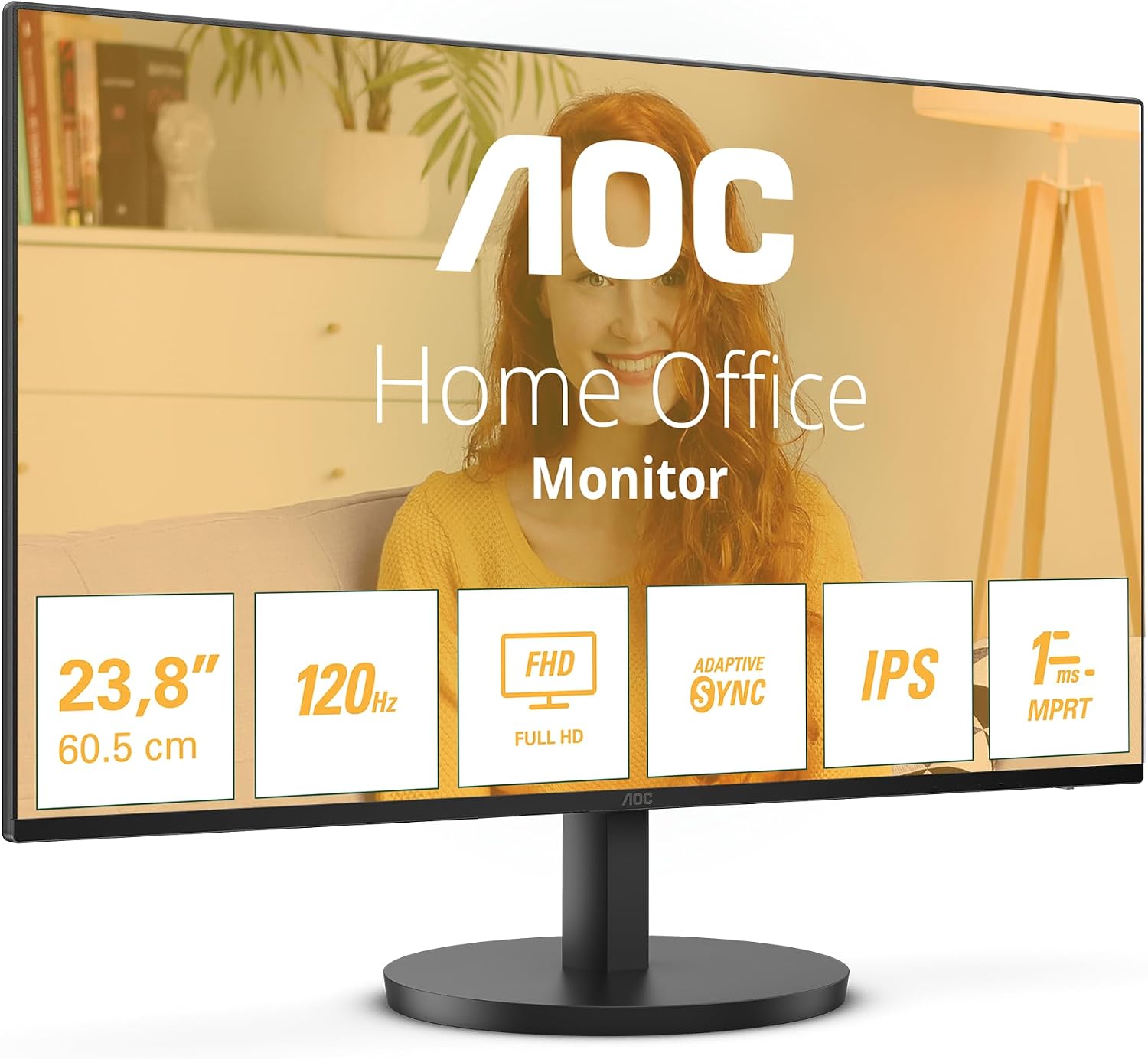 AOC 24B3HA2 - 24 Inch FHD monitor, IPS, 100Hz, 1ms, Ultra Narrow Boarder, FlickerFree, Adaptive Sync (1920 x 1080 250 cd/m HDMI 1.4 / DP 1.4)