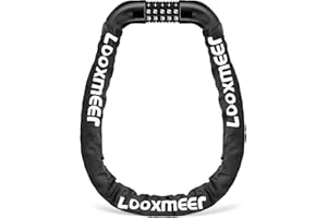 Looxmeer Bike Lock Heavy Duty, 90cm(3ft) Bicycle Lock, High Security Bike Locks, 12 Colors Cycle Locker, 5-Digit Combination Bikes Chain Locks, Cycling Locker for Motorbike Scooter Gate Fence Grill