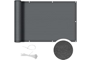 Cool Area Pantalla HDPE para Balcón Jardín Protección de Privacidad,Protección UV,Resistente al Viento,con Ataduras de Cables,90x500 cm,Antracita